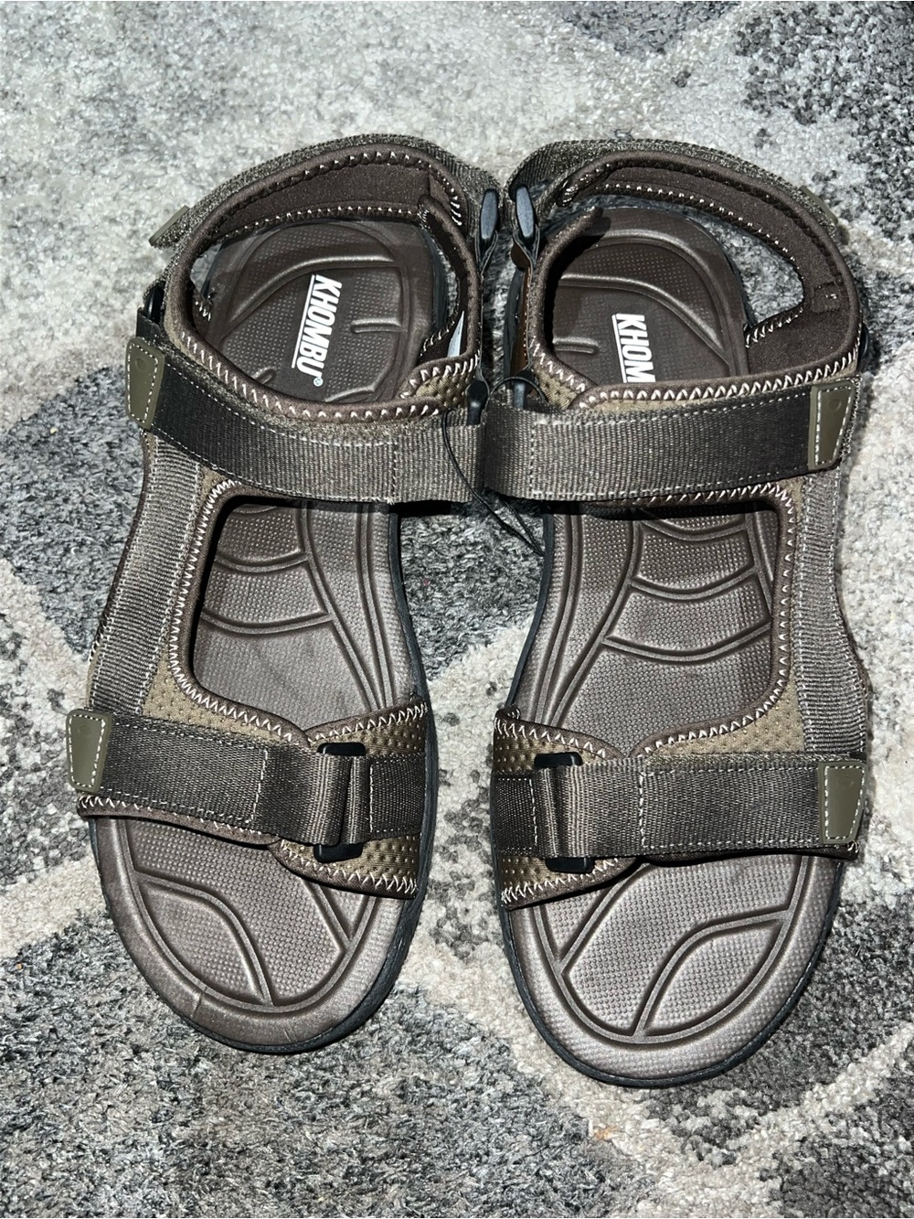 Khombu Men's Walport comfort sandals in brown multiple adjustable straps